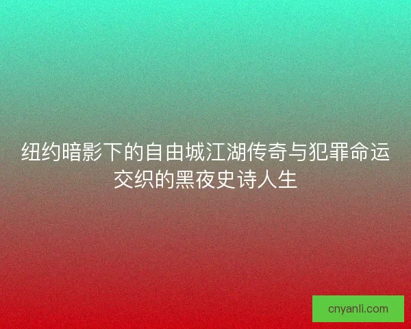 纽约暗影下的自由城江湖传奇与犯罪命运交织的黑夜史诗人生